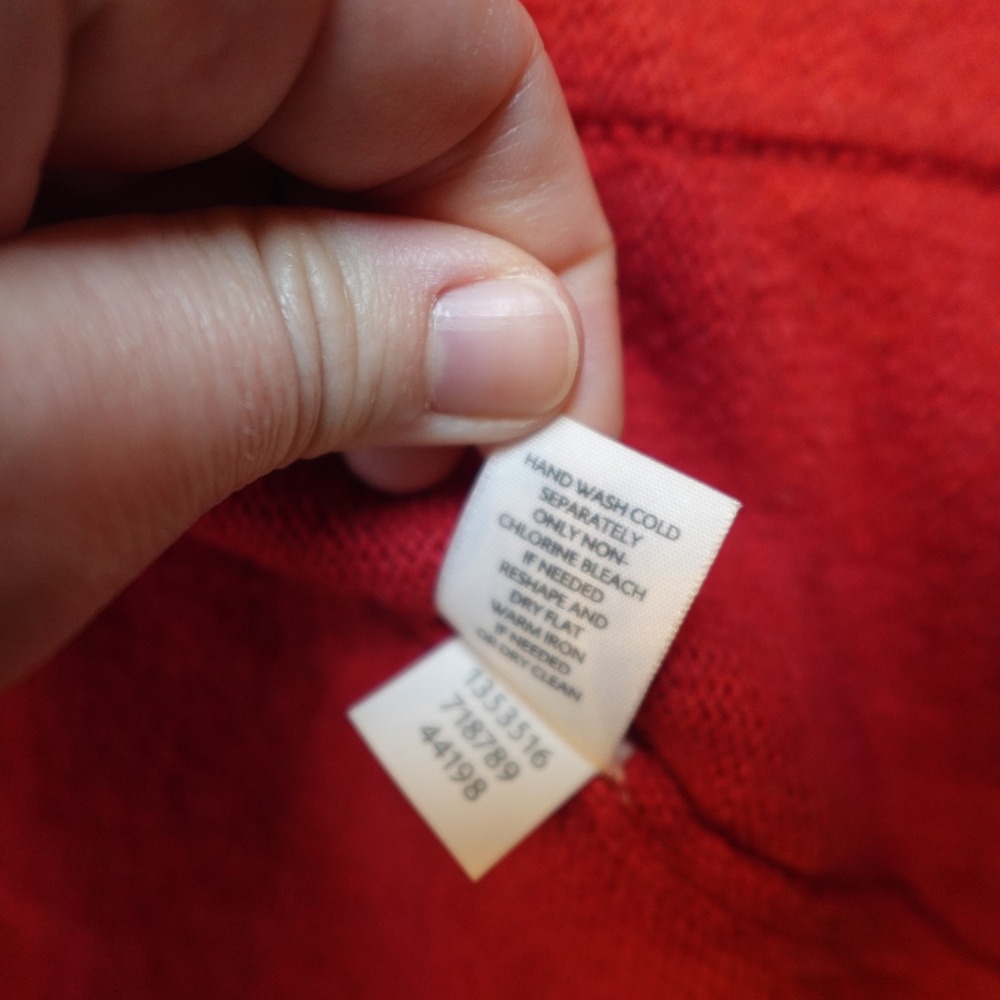J Jill Cardigan Women Large Red Merino Wool Cashmere Open Front Pocket Soft - Picture 4 of 10